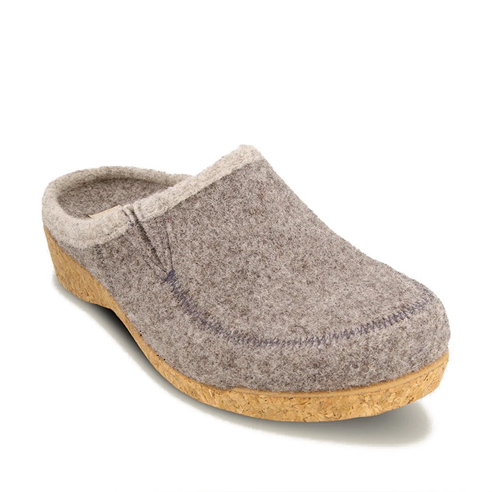Wool Felt Clog Slip-On in Light Taupe